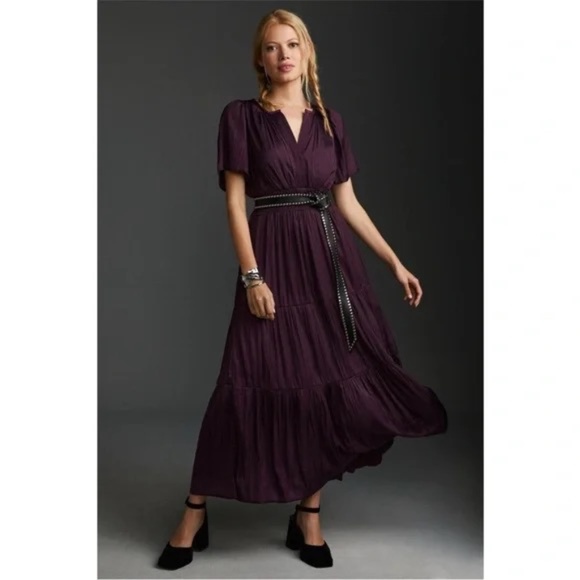 NWT Gorgeous Anthropologie Somerset Maxi Dress in Deep Purple! - Picture 4 of 9